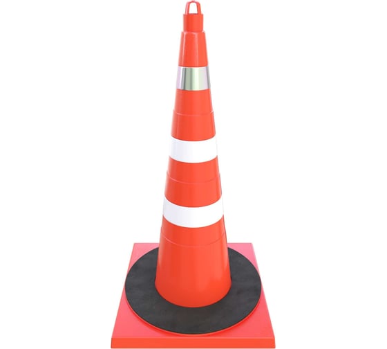 Изображение товара Конус дорожный ТЕХНОЛОГИЯ КС-3.6.0 750 мм, мягкий комбинированный (1 светоотр., 2 белые полосы) + утяжелитель (комплект 5 шт.) 00-00008179