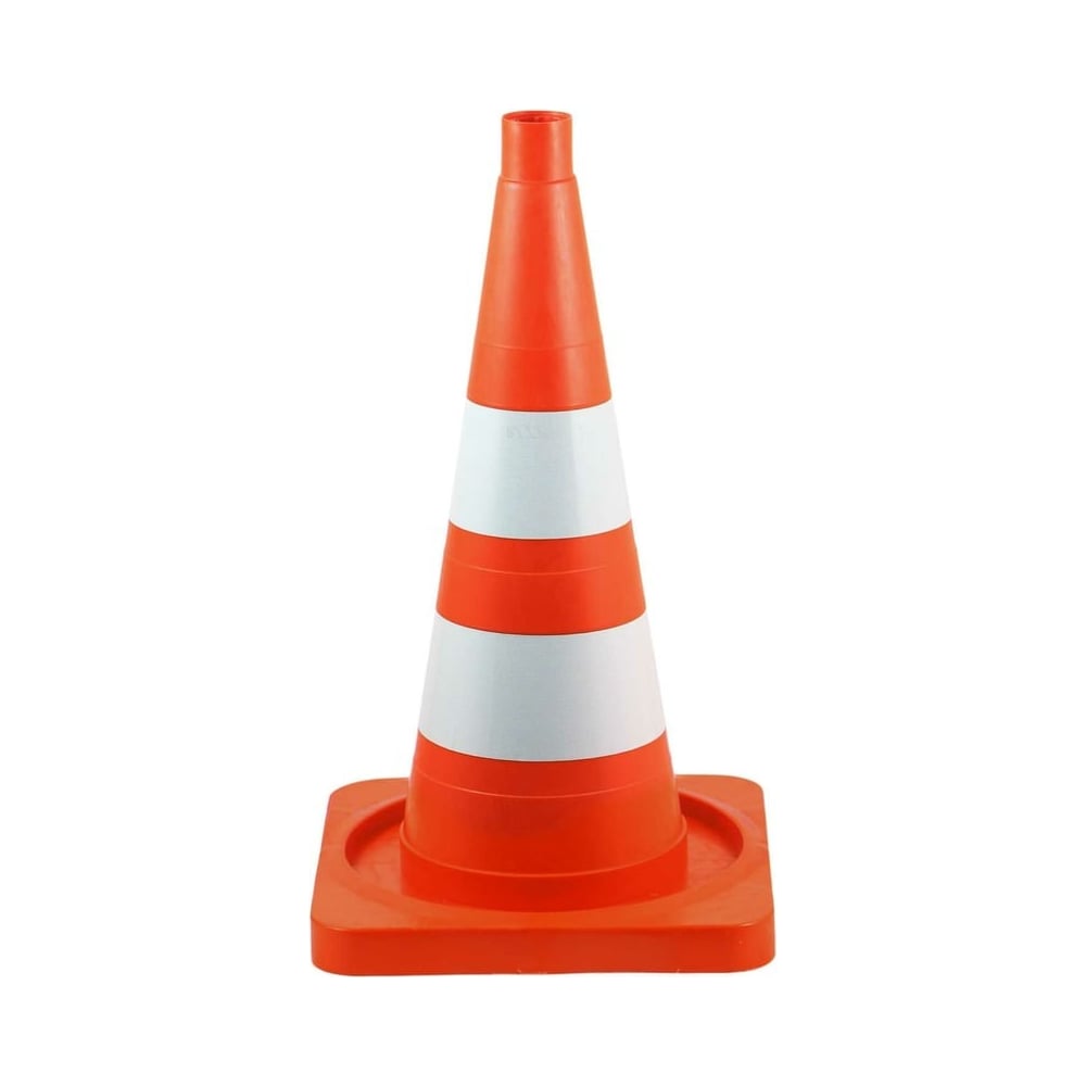 Изображение товара Конус дорожный ТЕХНОЛОГИЯ КС-2.8 520 мм, мягкий, 2 светоотражающие полосы ( квадратное основание) (комплект 10 шт.) 00-00008170