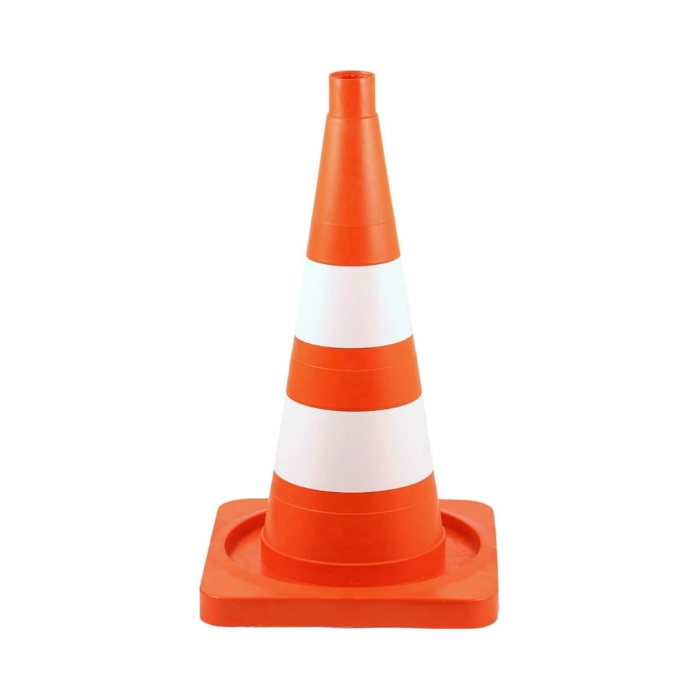 Изображение товара Конус дорожный ТЕХНОЛОГИЯ КС-2.4 520 мм, мягкий, 2 белые полосы ( квадратное основание) (комплект 10 шт.) 00-00008161