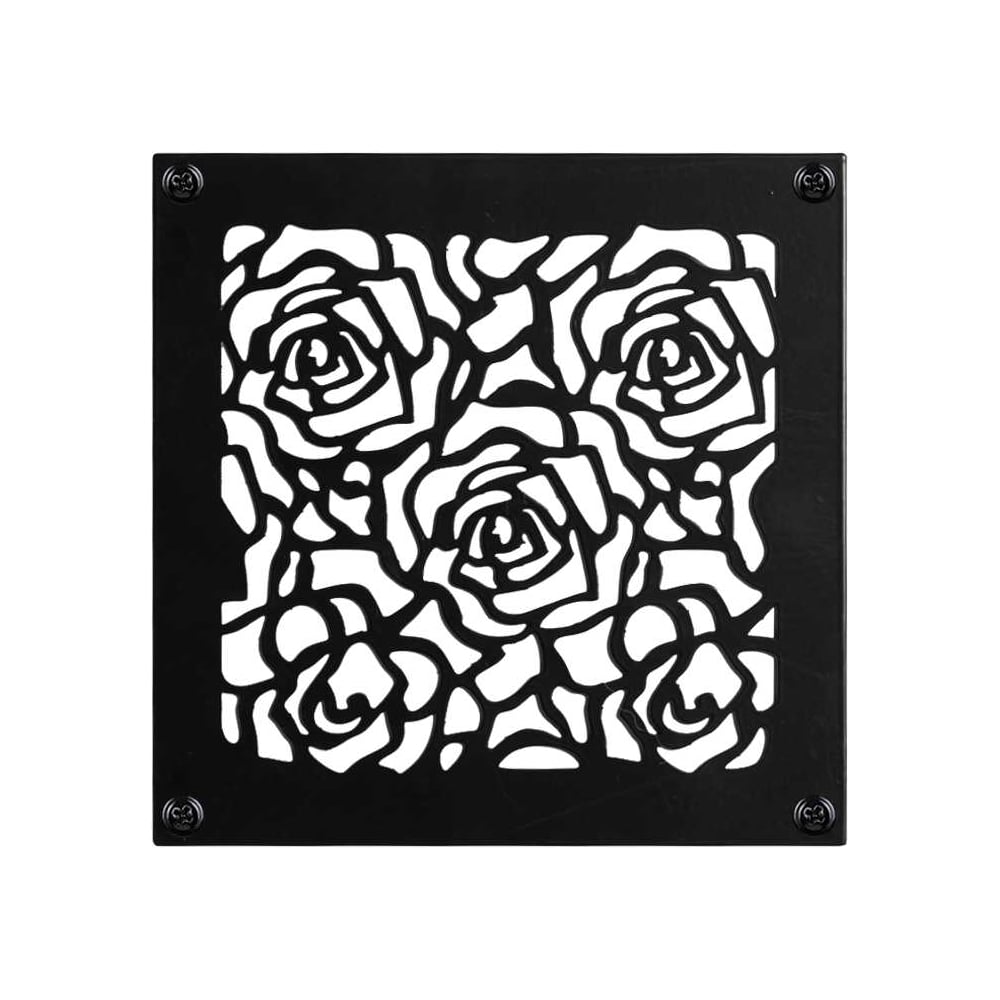 Изображение товара Накладка для вентиляции Розы 150х150 мм металлическая черная