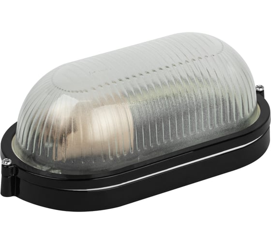 Изображение товара Светильник ЭРА НБП 0460001 Акватермо алюминий/стекло IP54 E27 max 60Вт 212x105 овал черный Б0063879