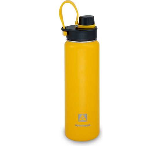 Изображение товара Термос вакуумный питьевой Арктика желтый, текстурный, 700 мл, с дополнительной пробкой, с питьевой системой 708-700S-YET