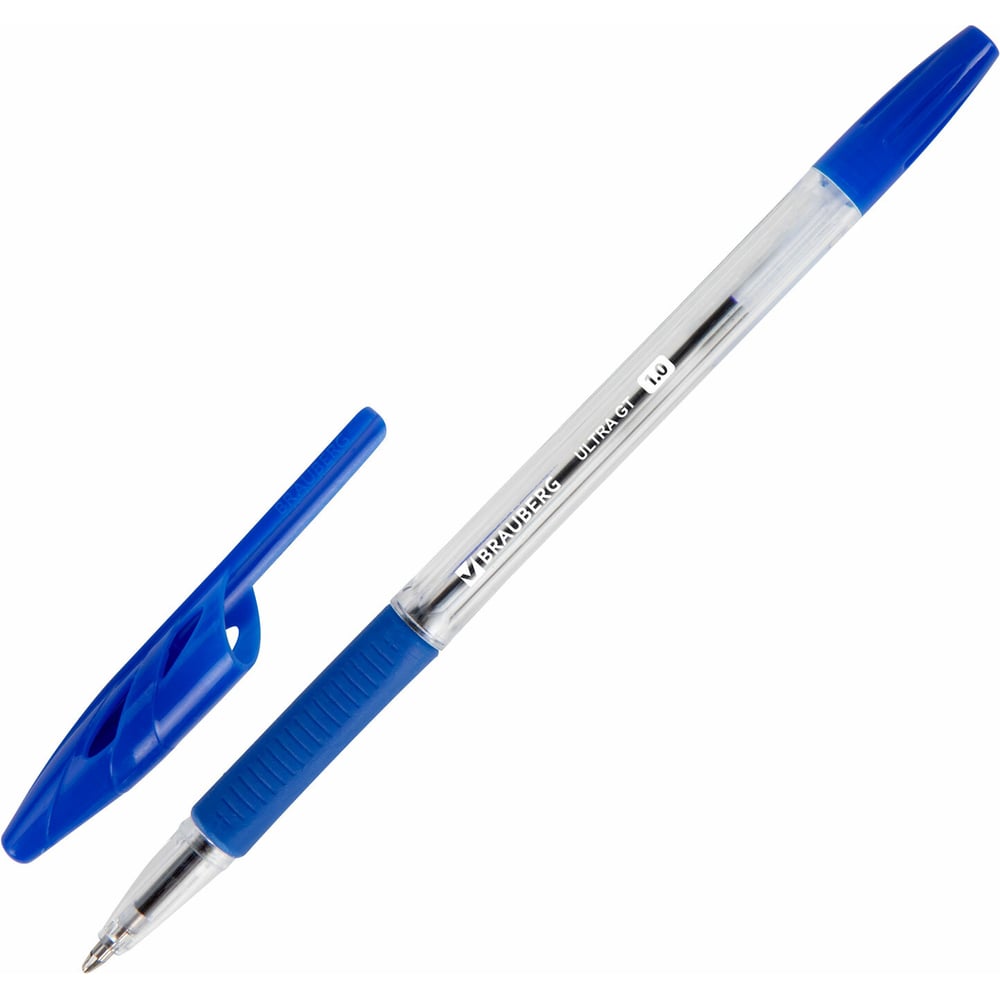 Изображение товара Шариковая ручка с грипом BRAUBERG ULTRA GT, 20 шт., синие, линия 0.5 мм