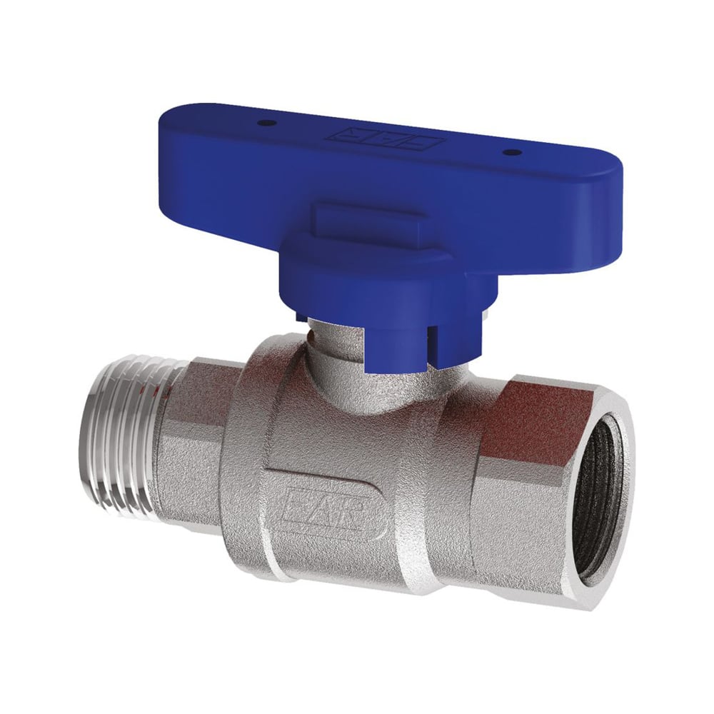 Изображение товара Кран FAR FS 3097 12BC Полнопроходной латунь хромированная 1/2"НР-ВР, бабочка синий