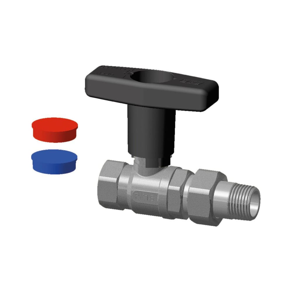 Изображение товара Кран шаровой FAR хромированный, 3/4" ВР-американка, высокая черная ручка FS 3079 M34C