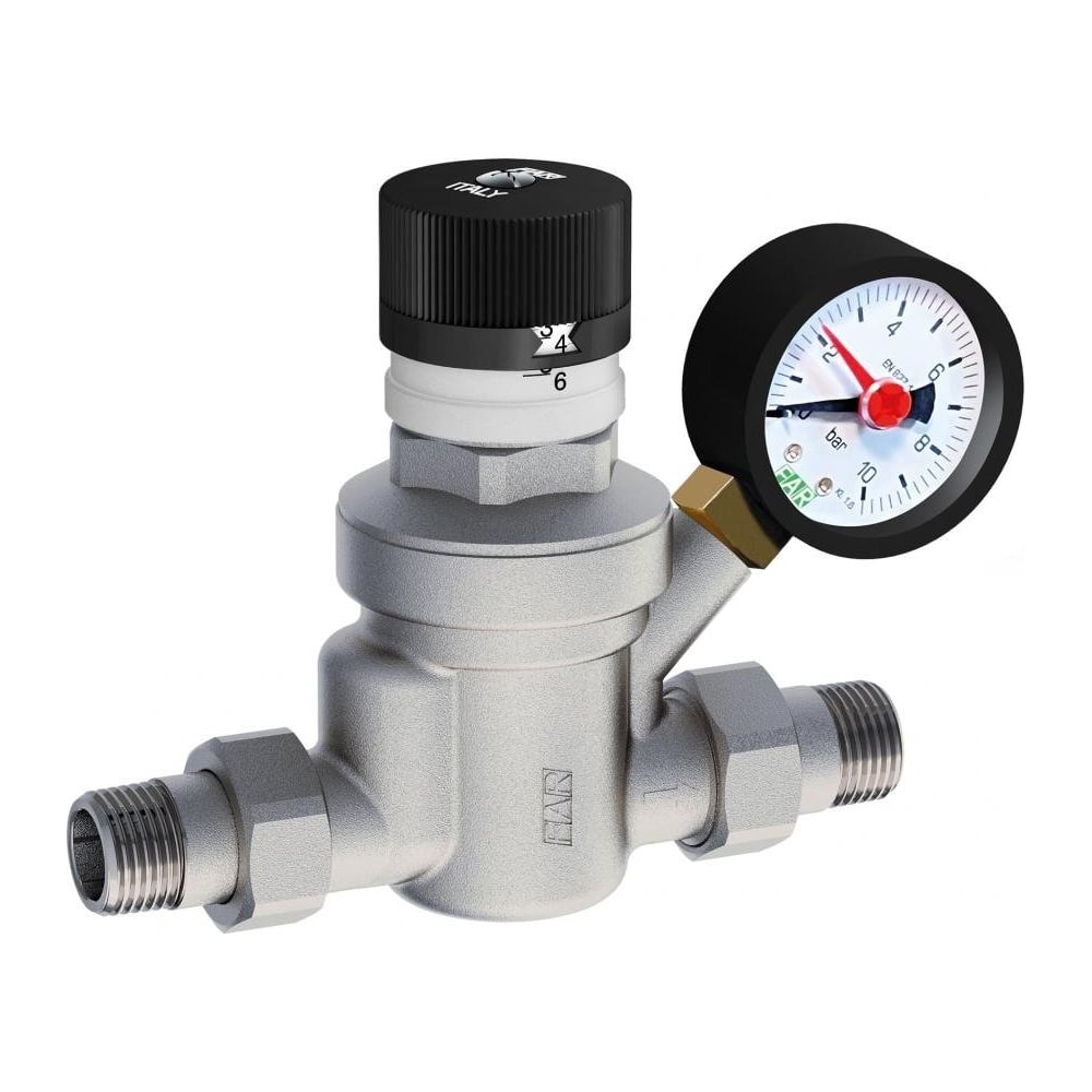 Изображение товара Редуктор FAR хромированный, 1/2", НР-НР, с визуализацией давления, с манометром FA 2879 12