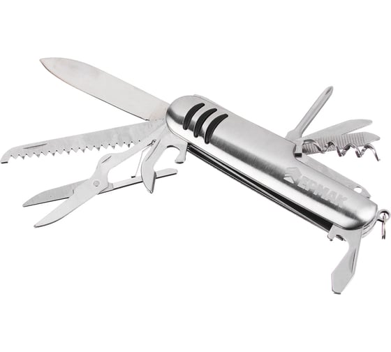 Изображение товара Многофункциональный перочинный нож ЕРМАК 11 функций нерж.сталь 118-143