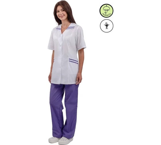 Изображение товара Женский костюм Урсу.с "Сфера" белый с лиловым ; 44-46, 170-176 ТОР527-352