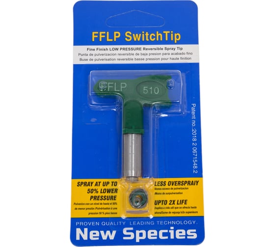 Изображение товара Сопло безвоздушного распыления высокого давления зеленое Dino-Power DP-FFLP-510