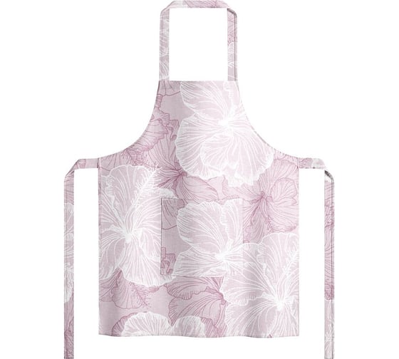 Изображение товара Фартук с карманом женский Guten Morgen Рогожка, Lovely flower, наб. Цвет: Розовый (60x80 см) ФЖк-ЛФР-60-80