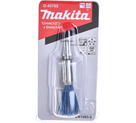 Изображение товара Щетка нейлоновая кистевая (12 мм; Р240; хвостовик 6 мм) Makita D-45705