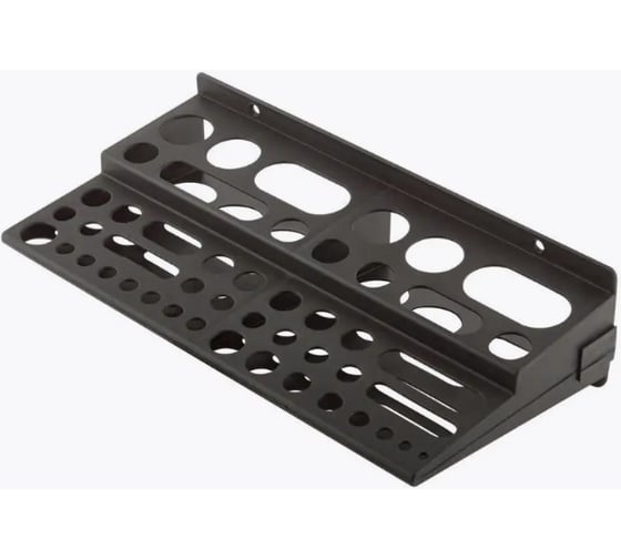 Изображение товара Полка для инструмента КУРС пластиковая, мини, черная, 48 отверстий, 300x150 мм 65703