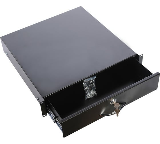 Изображение товара Полка для документации ЦМО выдвижная, консольная, с телескопическими направляющими, ТСВ-Д-3U.450-9005