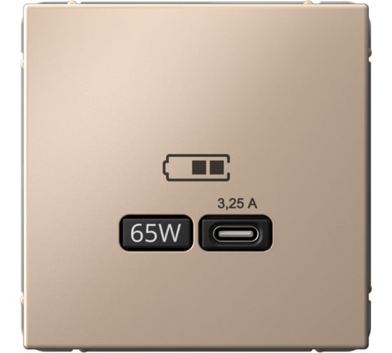 Изображение товара USB Розетка тип-С Systeme Electric ArtGallery Песочный 65Вт высокоскоростная зарядка QC, PD, механизм GAL001227