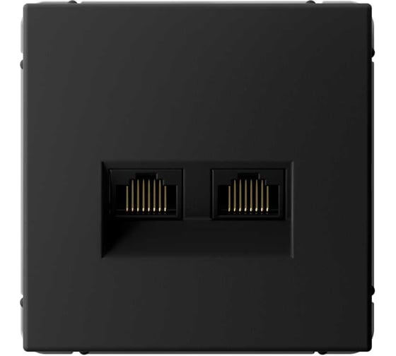 Изображение товара Розетка двойная компьютерная RJ45+RJ45 Systeme Electric ArtGallery Карбон, кат.6А, механизм GAL001088