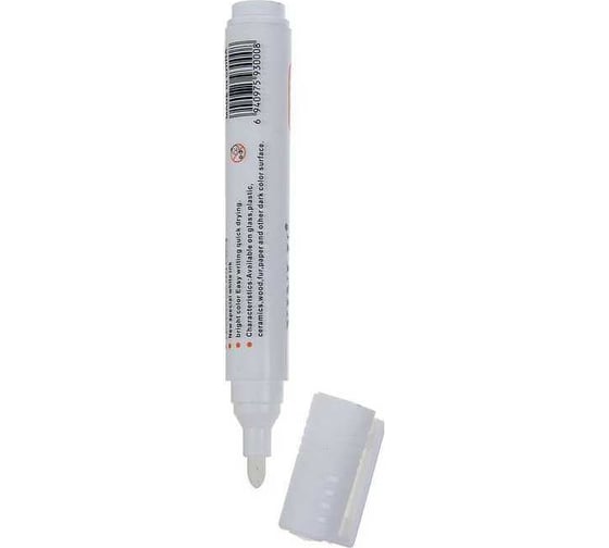 Изображение товара Маркер строительный перманентный SANTOOL круглый наконечник, белый 010304-013