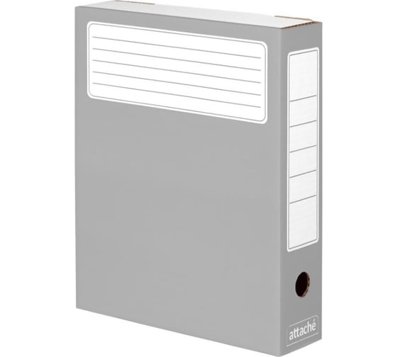 Изображение товара Архивный короб Attache серый гофрокартон, 5 шт в упаковке 632313