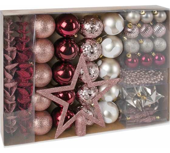 Изображение товара Шары новогодние ёлочные Золотая сказка "Vine Delight" 50 предметов, винный/золото/серебро 591718