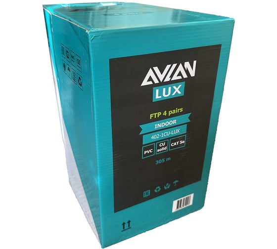 Изображение товара Кабель AVLAN FTP 4PR 24AWG CAT5e LUX, 305 м 402-1CU-LUX