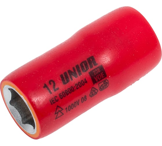 Изображение товара Головка торцевая шестигранная изолированная VDE (12 мм; 3/8"; 1000V) Unior 3838909191638