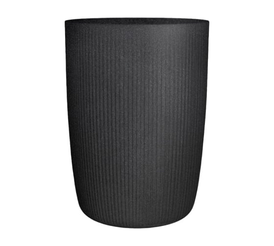 Изображение товара Кашпо высокий пластик SCHEURICH LINETTO HIGH Stony Grey d386мм, h539мм, 50л, черный камень 071795