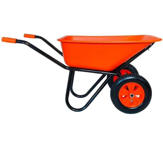 Изображение товара Тачка строительная ООО РВ Пласт 2-х колесная 110л/180кг, оранжевая 0257