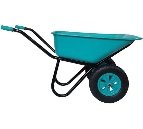 Изображение товара Тачка строительная ООО РВ Пласт 110л/180 кг, кузов Премиум цветной, 2 колеса RV PLAST бирюза 0276