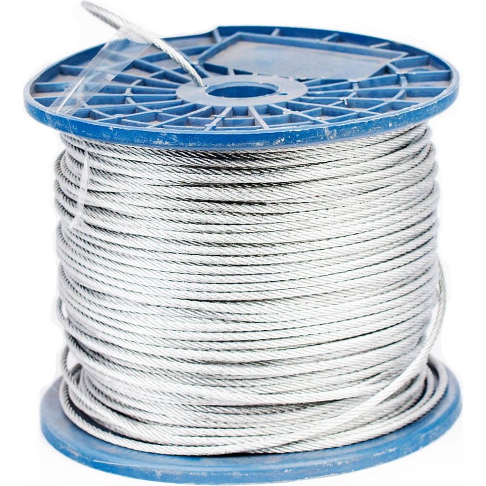 Изображение товара Стальной трос Стройбат DIN 3055 1.5 мм 500 м цинк