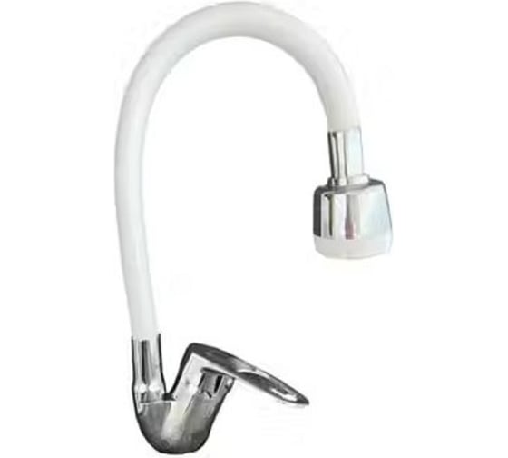 Изображение товара Смеситель для кухни Rainsberg с гибким силиконовым изливом белый, 2 режима подачи воды: струя и душ R3193FE