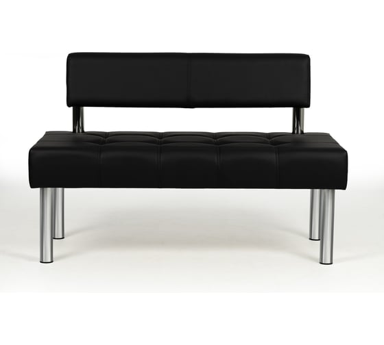 Изображение товара Диван Divan24 модуль 2-местный, Сити, Экокожа, чёрный 77400180