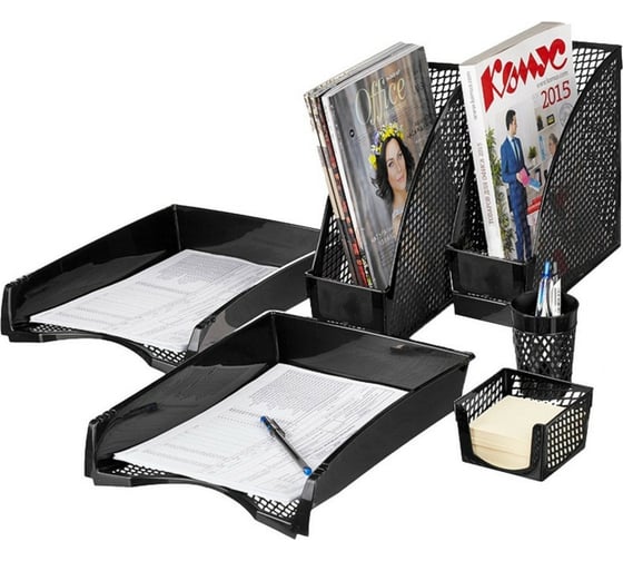 Изображение товара Настольный пластиковый набор Attache Эконом чёрный, 6шт 456966