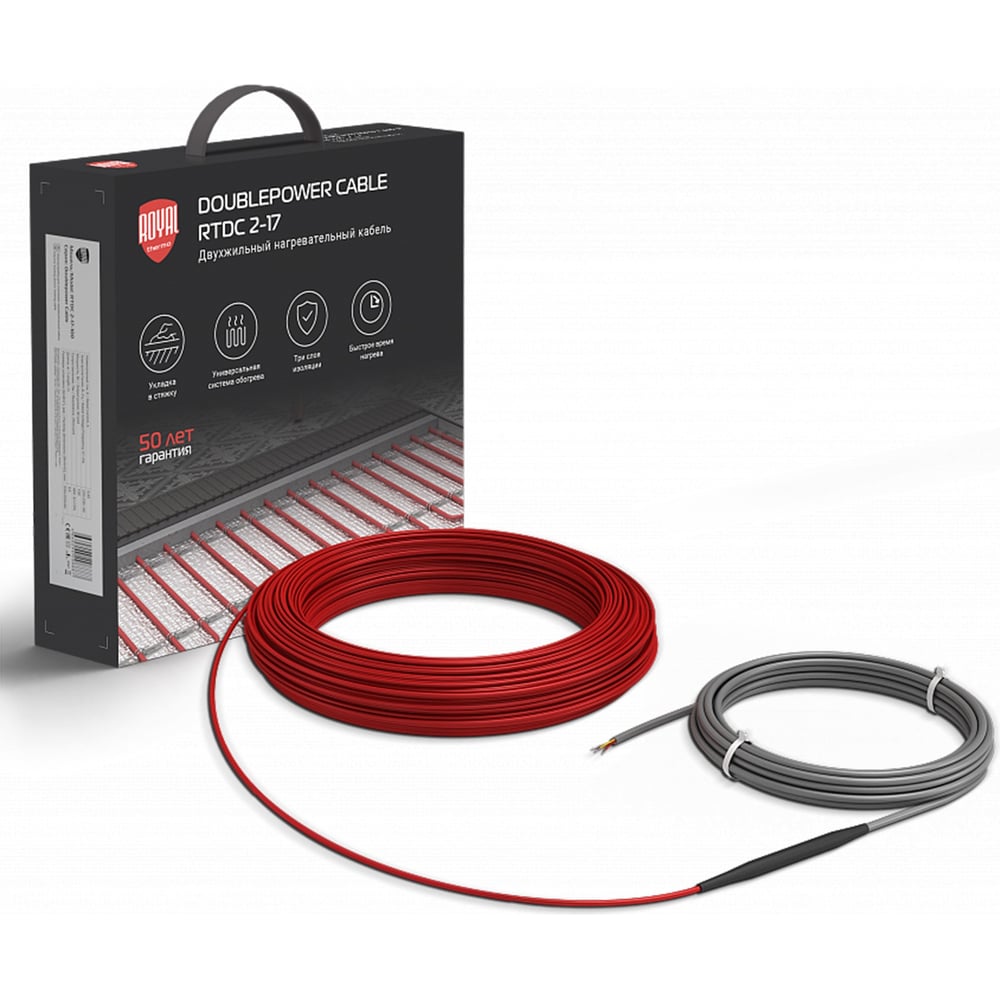Изображение товара Кабель нагревательный ROYAL THERMO Doublepower Cable RTDC 2-17-2000, мощность 2000 Вт, для системы