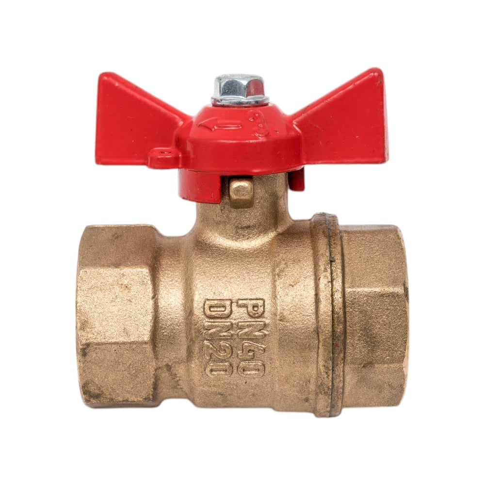 Кран шаровой Valfex N/P59 бирка для воды, 3/4" ВР/ВР, ручка бабочка, латунный 11Б27фт1М VF.217.LB1.034.N/P59.Bir