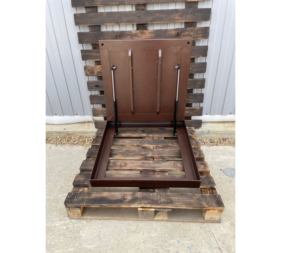 Изображение товара Люк скрытый под тротуарную плитку/брусчатку АРМАВИРПОЛИПРОМ 700x700 мм, нагрузка до 3 т, сталь, коричневый/съемный АРМАВИР-ПолиПром коричневый 700*700