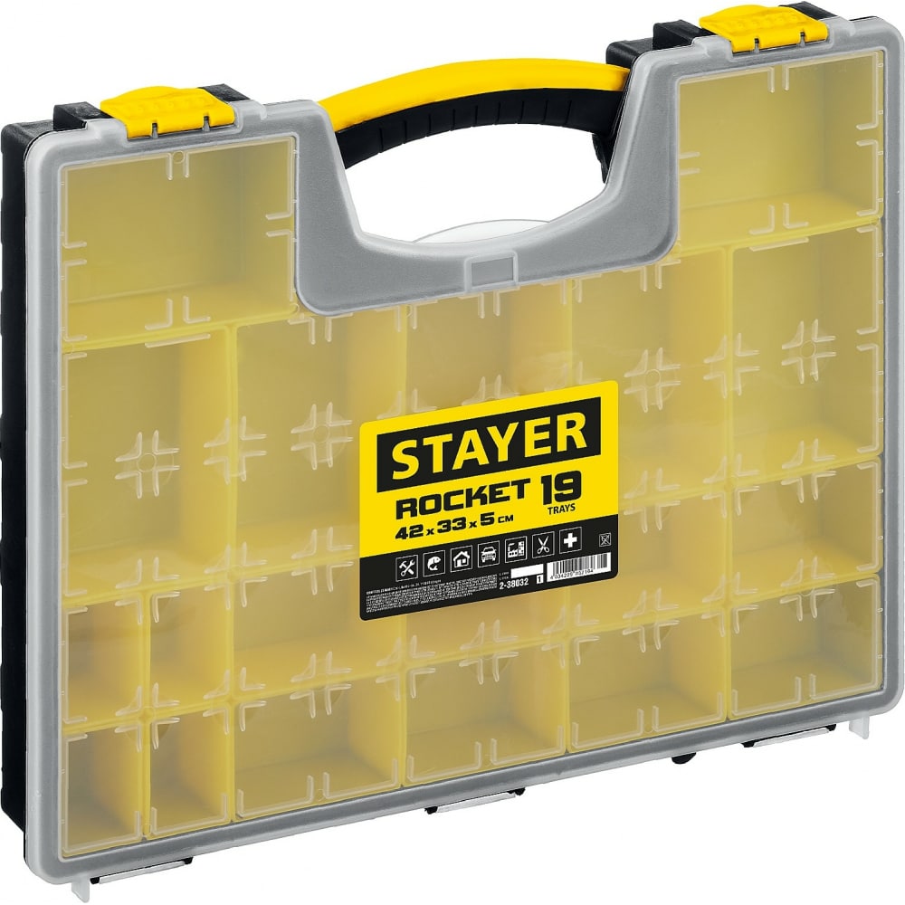 Пластиковый органайзер STAYER набор клуппов stayer professional 28260 h3 3