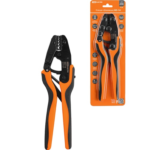 Изображение товара Клещи обжимные TDM ELECTRIC "МастерЭлектрик" КО-14 обжим неизолированных медных наконечников 0,5-10 мм² TDM SQ1001-0014