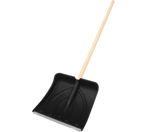 Изображение товара Лопата пластик с ал нак. Политех СНЕЖОК 385x380 мм, дерев. черенок 8025406