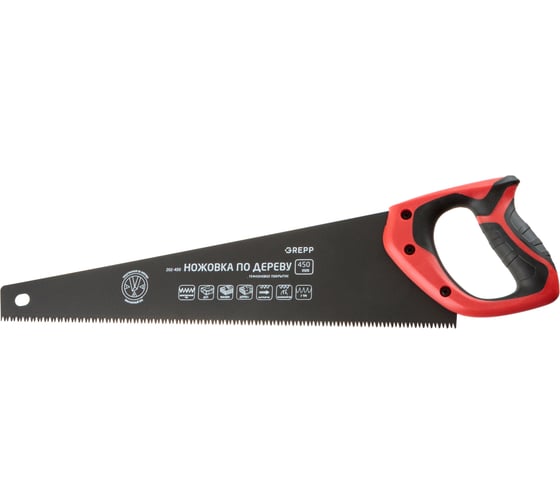 Изображение товара Ножовка по дереву GREPP закаленный 3D зуб, тефлоновое покрытие, 7TPI, 450 мм 202-450