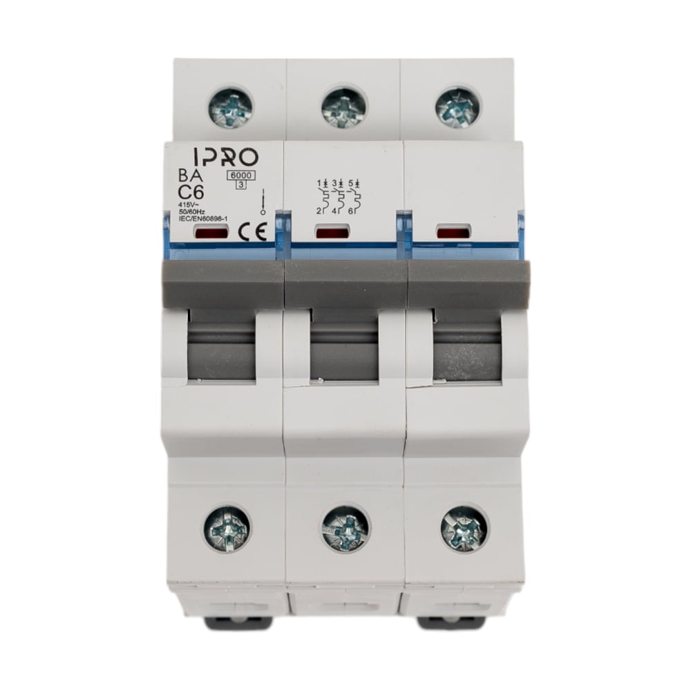 Изображение товара Автоматический выключатель IPRO 3 фазы 6А 6кА для электросетей IP20