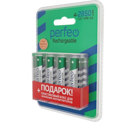 Изображение товара Аккумулятор Perfeo AA2850mAh/4BL+ BOX Пластик 30017535