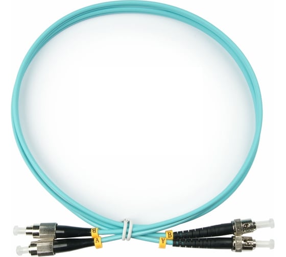 Изображение товара Оптический патч-корд TopLAN дуплексный, FC/PC-ST/PC, MM 50/125, 1,5 м, DPC-TOP-OM3-FC/P-ST/P-1.5
