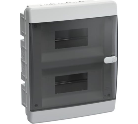 Изображение товара Корпус IEK UNION Compact ЩРВ-П-18 IP41, черная прозрачная дверь, пластиковый  UIC-KP12-V-18-41-K01
