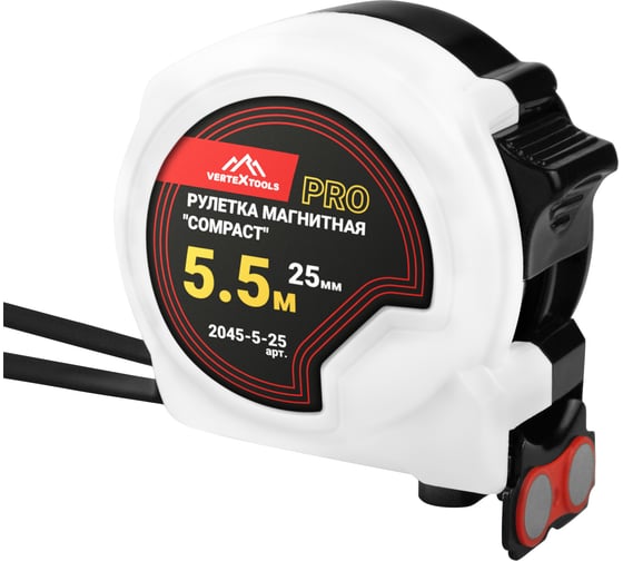 Изображение товара Рулетка магнитная vertextools "COMPACT" 5.5x25 мм 2045-5-25