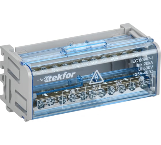 Изображение товара Шины на DIN-рейку (кросс-модуль) IEK TEKFOR ШНК 2x11 L+PEN TF-DN10-2-11-050