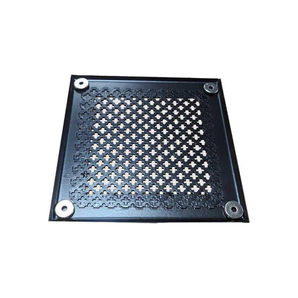 Изображение товара Решетка вентиляционная 350x350 мм металлическая на магнитах черный матовый