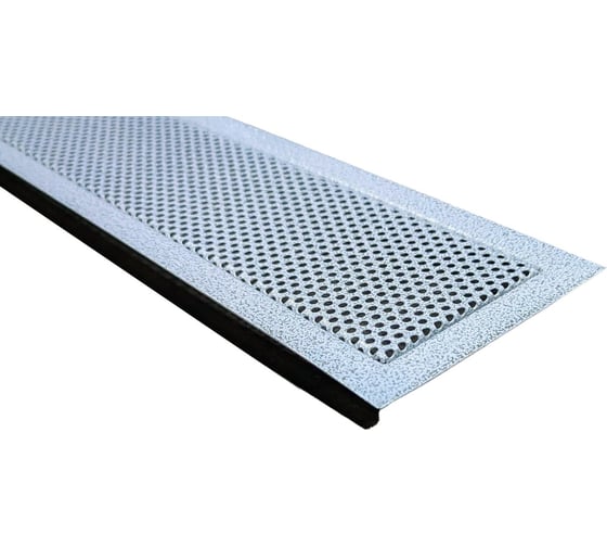 Изображение товара Решетка вентиляционная ООО Вентмаркет 400х100мм, металлическая врезная, кружок, антик-белый VRQ400х100WA