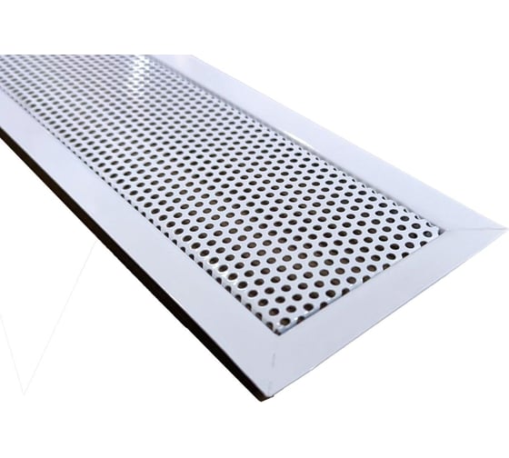 Изображение товара Решетка вентиляционная ООО Вентмаркет 1000х80мм, металлическая врезная, кружок, белый VRQ1000х80Whaite