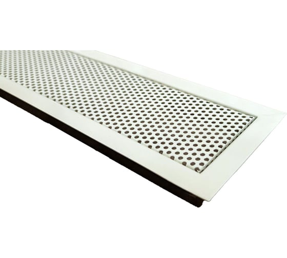 Изображение товара Решетка вентиляционная ООО Вентмаркет 800х80мм, металлическая врезная, кружок, кремовый VRQ800х80Cream