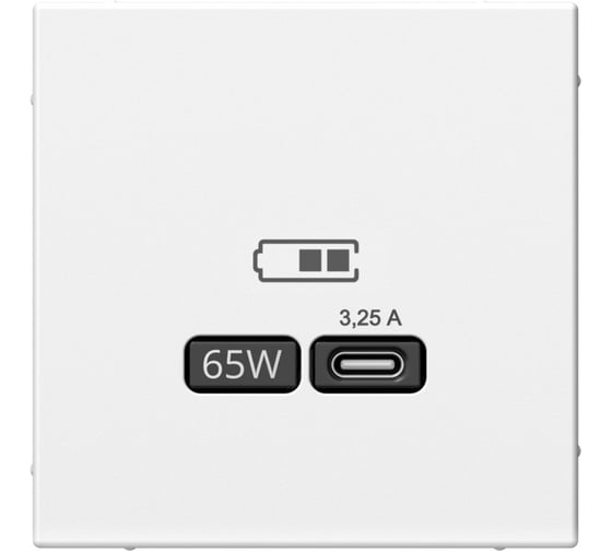 Изображение товара USB-розетка Systeme Electric ArtGallery Белый тип-С 65Вт высокоскор.заряд. QC, PD, механизм GAL000127