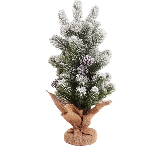 Изображение товара Ель новогодняя искусственная Золотая сказка настольная 50 см заснеженная с шишками, литой ПЭТ 592011